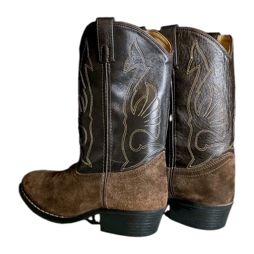 Masterson Boot Company Suede Leather Western Cowboy Boots Youth SZ 6 Women SZ 7